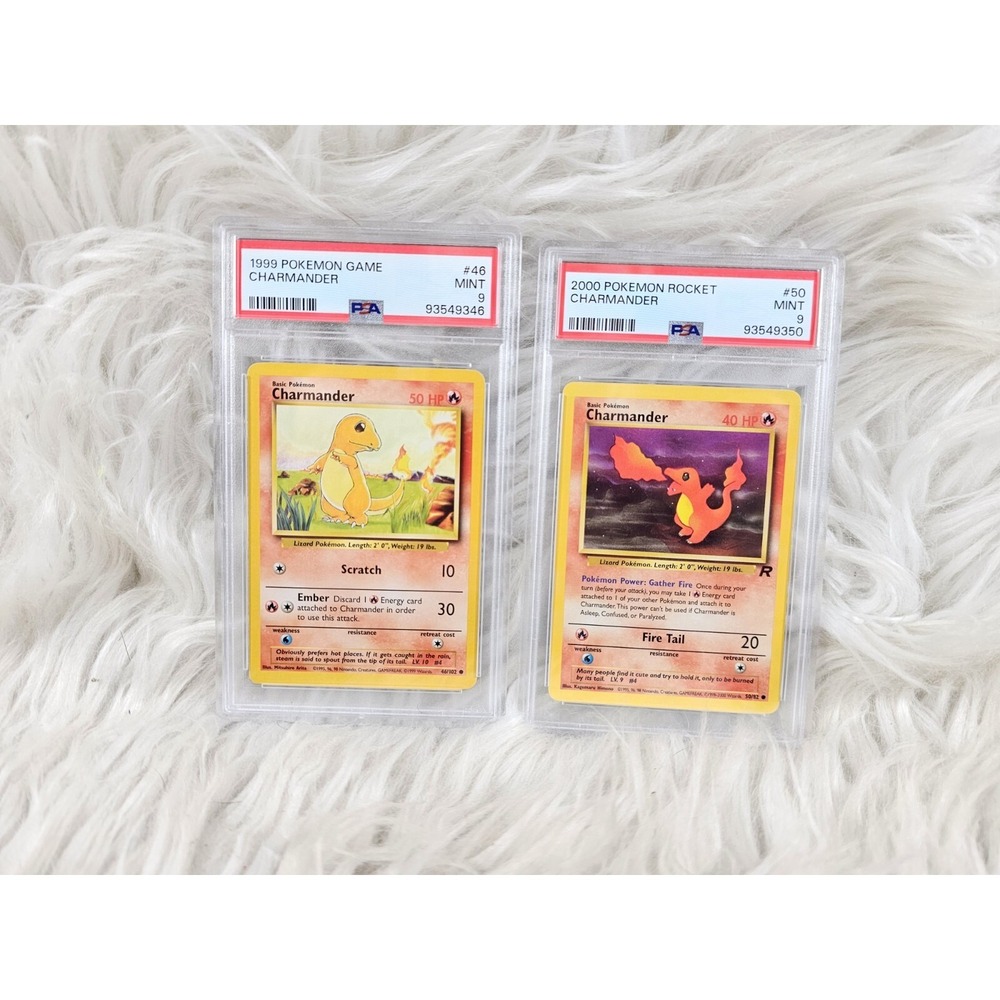 2 1999 And 2000 POKEMON GAME #46 #50 CHARMANDER PSA 9 Mint Unlimited Base Set